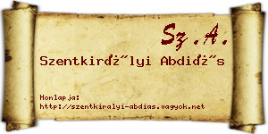 Szentkirályi Abdiás névjegykártya